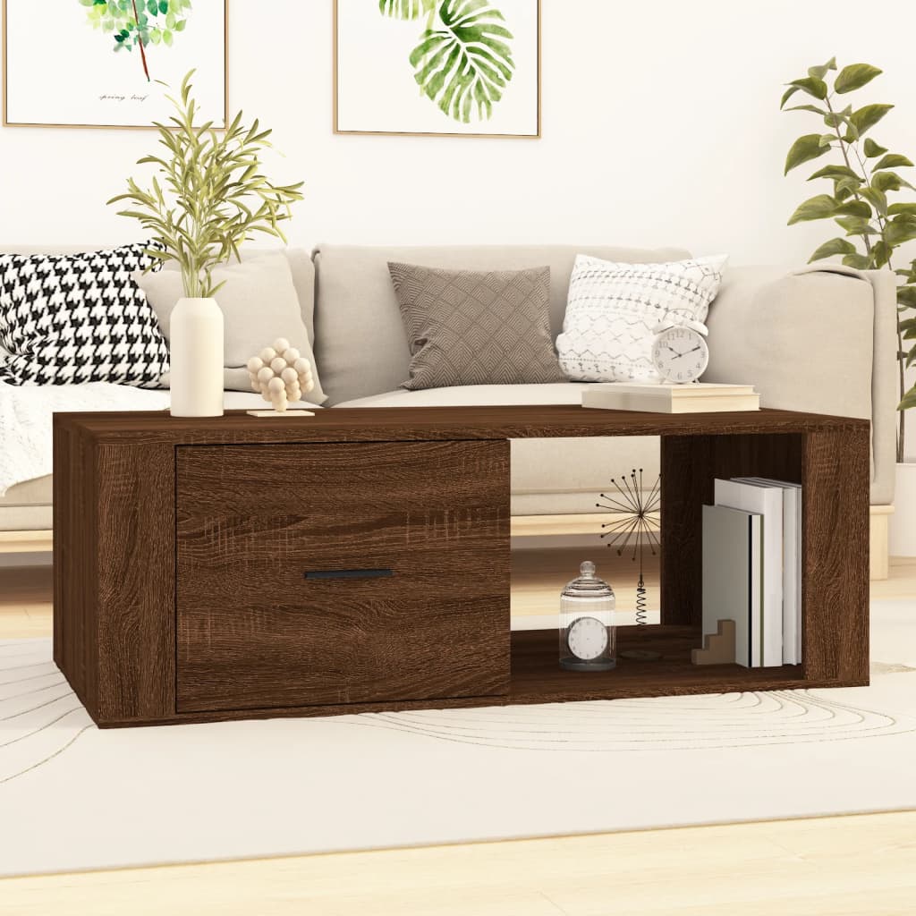 Couchtisch Braun Eichen-Optik 100x50,5x35 cm Holzwerkstoff