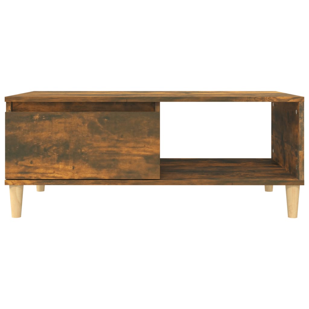 Table basse chêne fumé 90x50x36,5 cm en bois