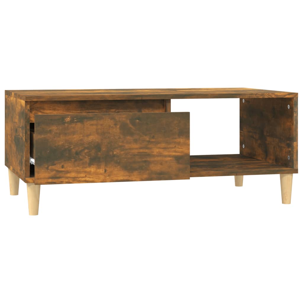 Table basse chêne fumé 90x50x36,5 cm en bois