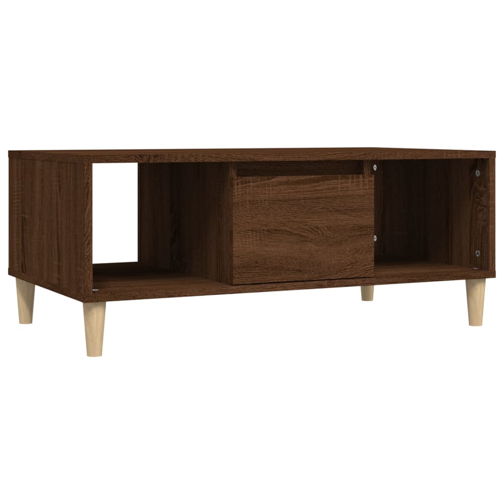 Mesa de centro aspecto roble marrón 90x50x36,5 cm de madera