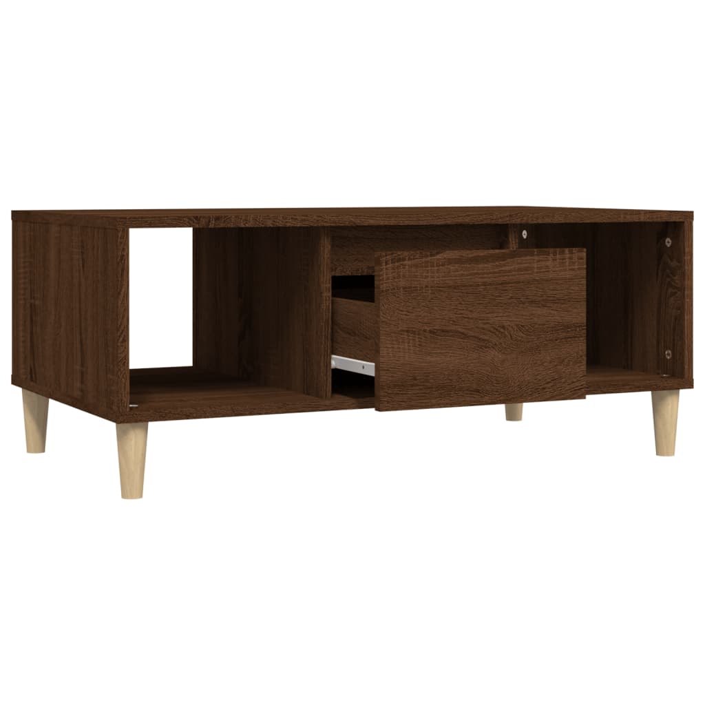 Mesa de centro aspecto roble marrón 90x50x36,5 cm de madera