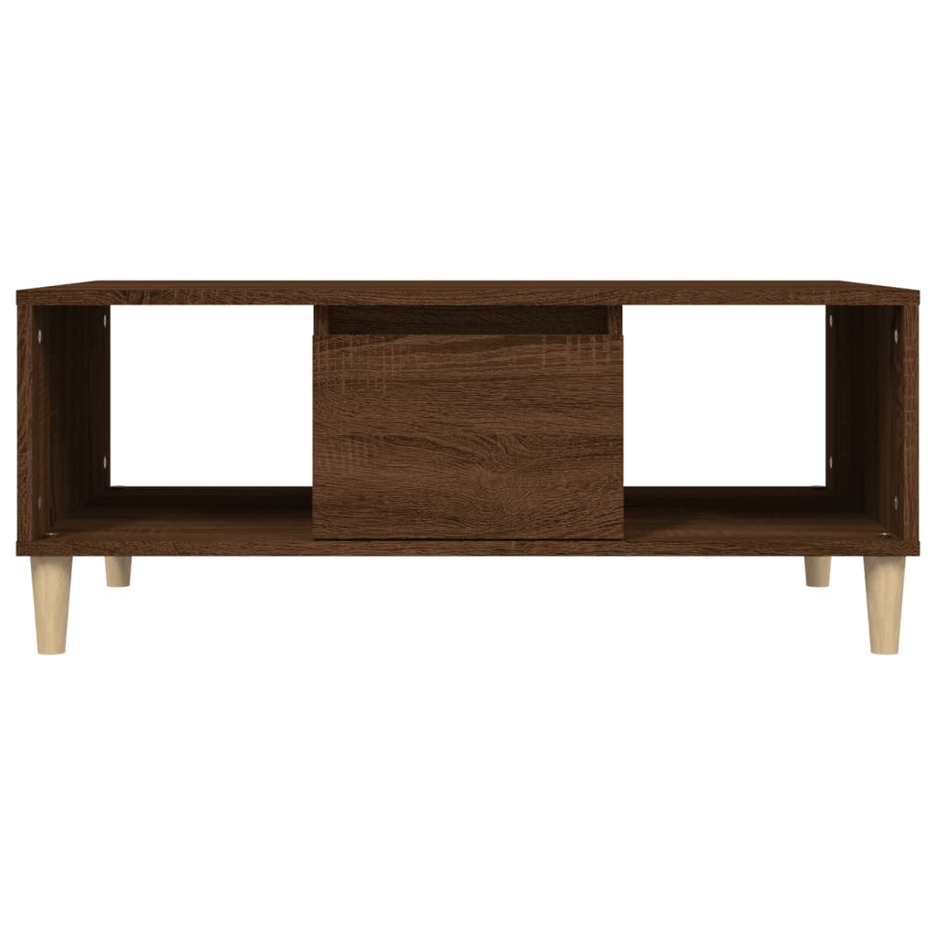 Mesa de centro aspecto roble marrón 90x50x36,5 cm de madera