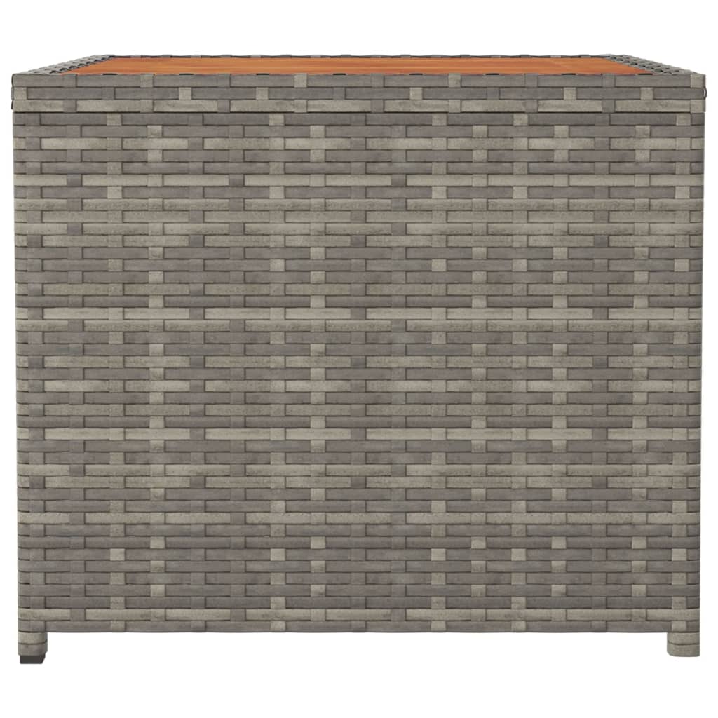 Beistelltisch mit Holzplatte Grau Poly Rattan & Akazienholz