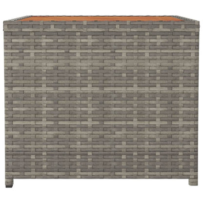 Beistelltisch mit Holzplatte Grau Poly Rattan & Akazienholz