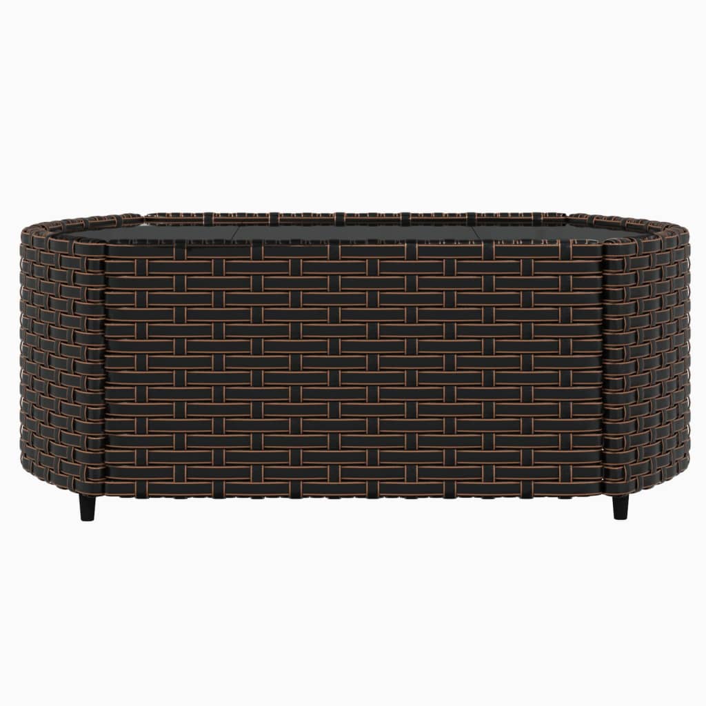 3-tlg. Garten-Lounge-Set mit Kissen Braun Poly Rattan