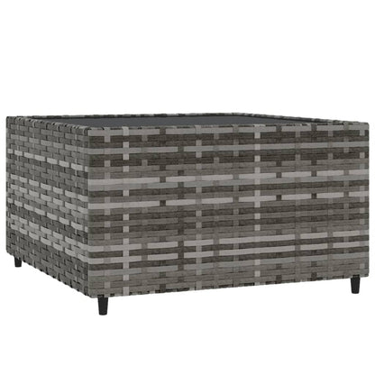 Garten-Couchtisch Quadratisch Grau 50x50x30 cm Poly Rattan