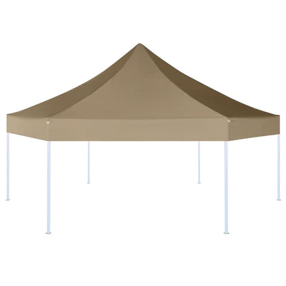 Tonnelle pliante hexagonale 3,6x3,1 m taupe 220 g/m²