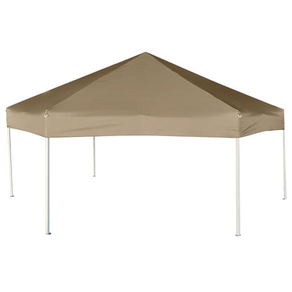 Pavillon pliant avec parois latérales hexagonales 3,6x3,1m taupe 220g/m²