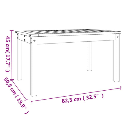 Table de jardin grise 82,5x50,5x45 cm en bois de pin massif