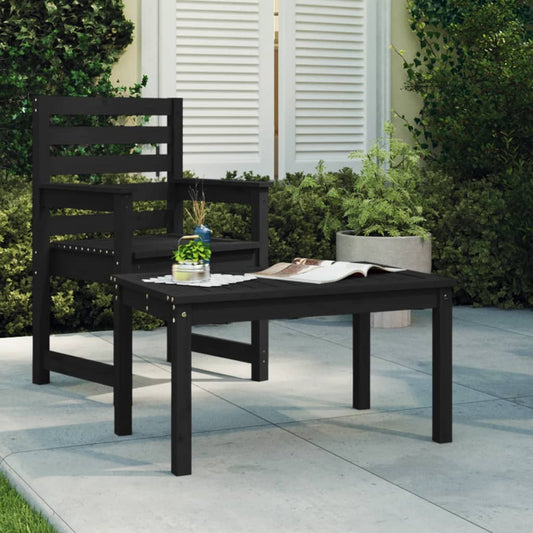 Garten-Couchtisch Schwarz 82,5x50,5x45 cm Massivholz Kiefer