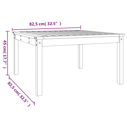 Garten-Couchtisch Weiß 82,5x82,5x45 cm Massivholz Kiefer