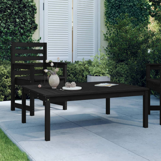 Garten-Couchtisch Schwarz 121x82,5x45 cm Massivholz Kiefer