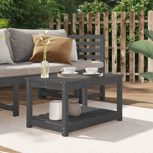 Garten-Couchtisch Grau 82,5x50,5x45 cm Massivholz Kiefer