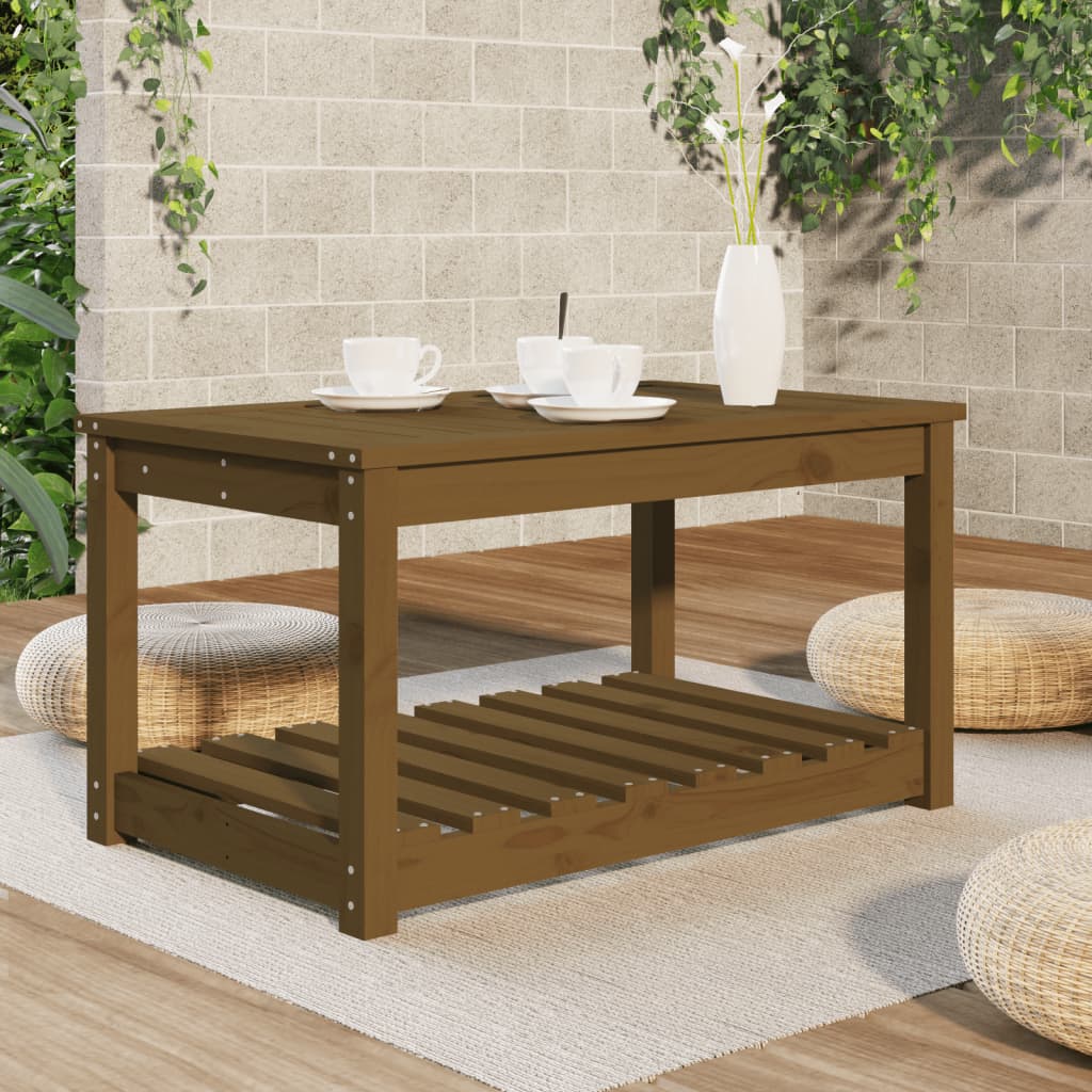 Garten-Couchtisch Honigbraun 82,5x50,5x45 cm Massivholz Kiefer