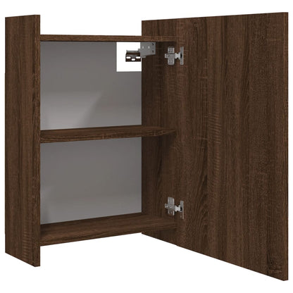 Bad-Spiegelschrank Braun Eiche 62,5x20,5x64 cm Holzwerkstoff