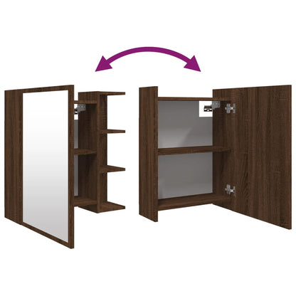 Bad-Spiegelschrank Braun Eiche 62,5x20,5x64 cm Holzwerkstoff