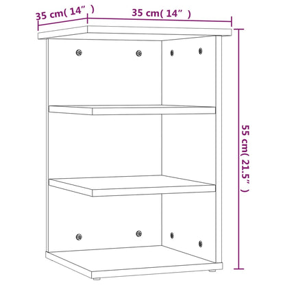 Estante lateral roble ahumado 35x35x55 cm fabricado en material de madera