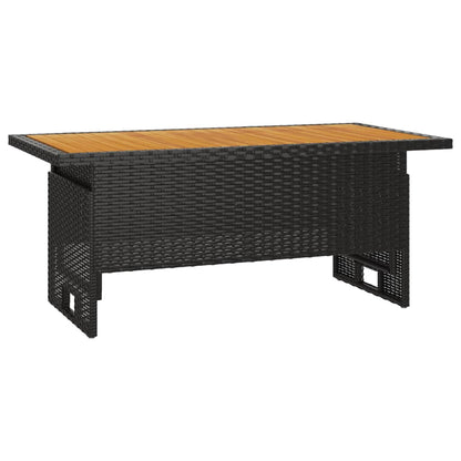 Garten-Couchtisch 100x50x43/63 cm Akazienholz & Poly Rattan