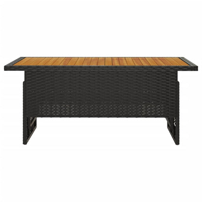 Garten-Couchtisch 100x50x43/63 cm Akazienholz & Poly Rattan