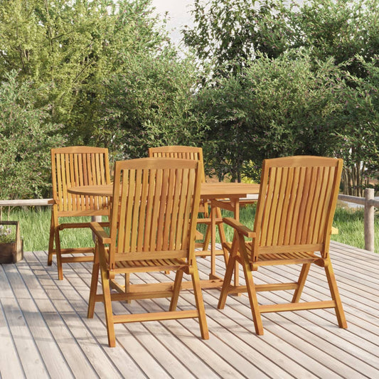 5 pièces. Groupe de repas de jardin en bois de teck massif