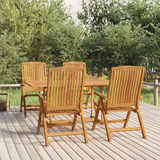 5 pièces. Groupe de repas de jardin en bois de teck massif