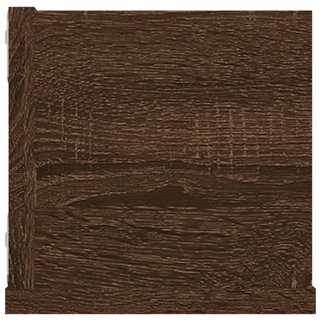 Etagère murale CD aspect chêne marron 100x18x18 cm matériau bois