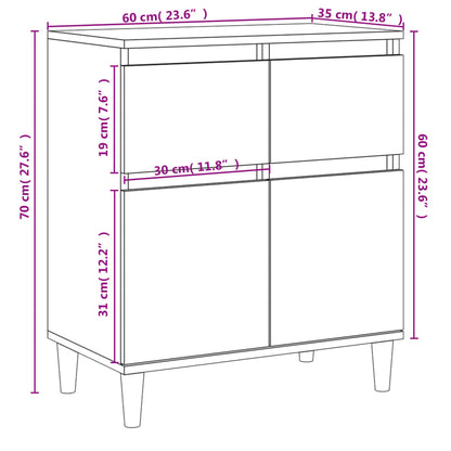 Buffet gris Sonoma 60x35x70 cm en bois