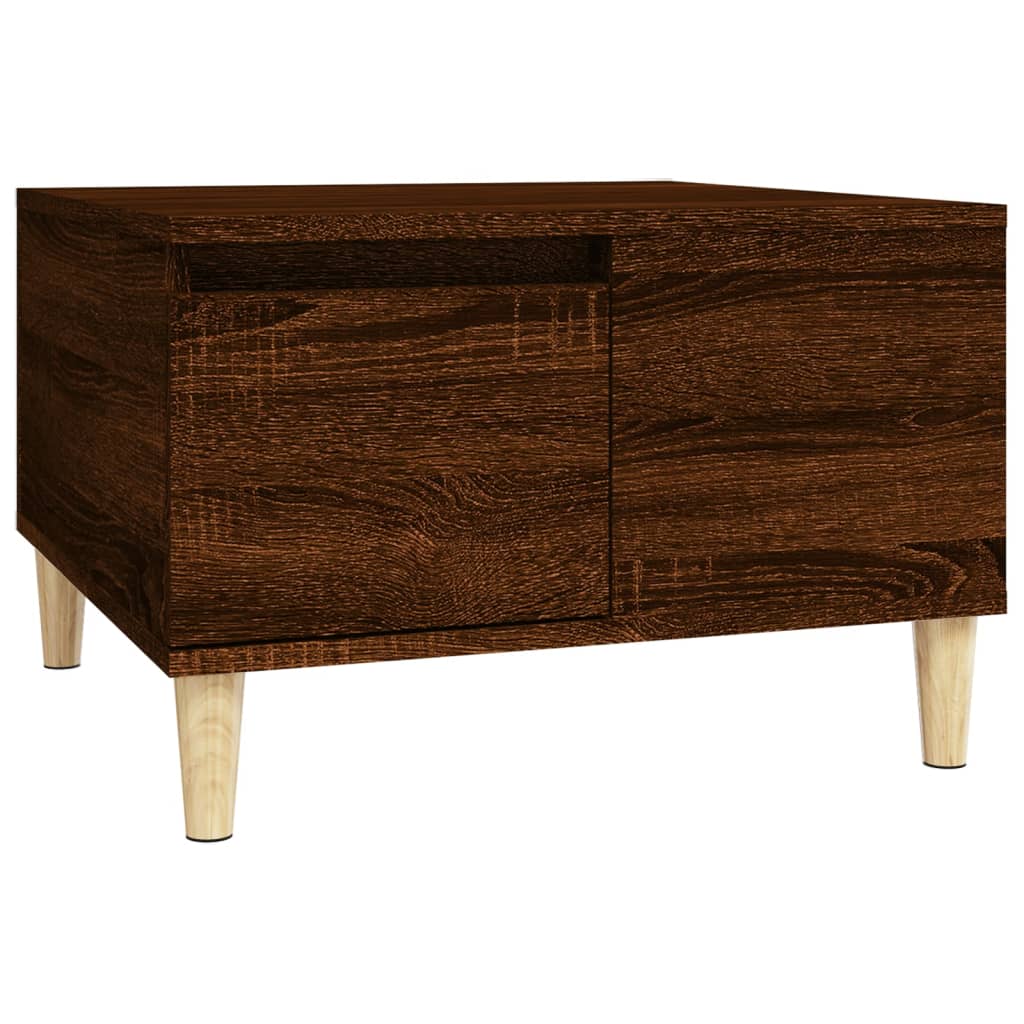 Mesa de centro aspecto roble marrón 55x55x36,5 cm de madera