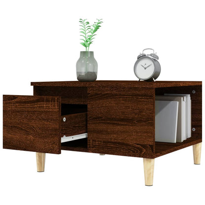 Mesa de centro aspecto roble marrón 55x55x36,5 cm de madera