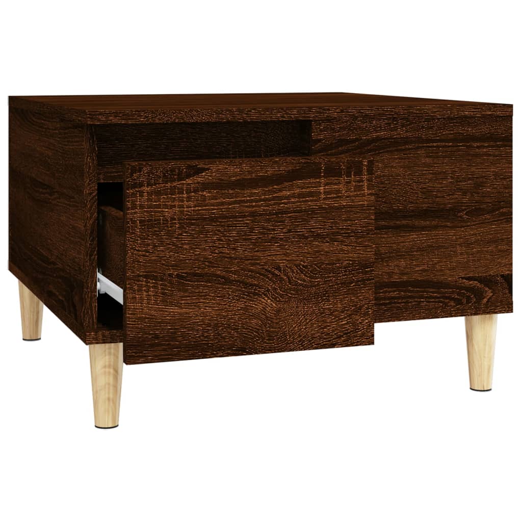 Mesa de centro aspecto roble marrón 55x55x36,5 cm de madera