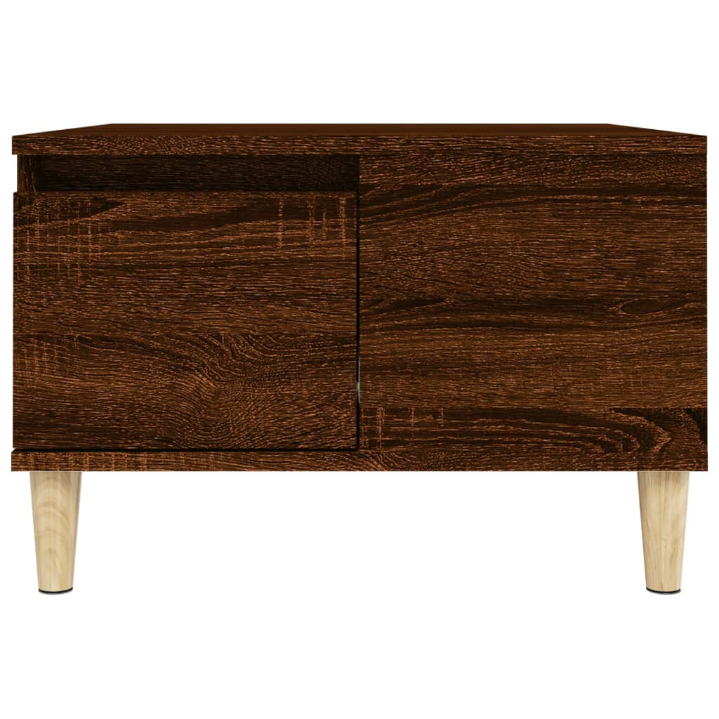 Mesa de centro aspecto roble marrón 55x55x36,5 cm de madera