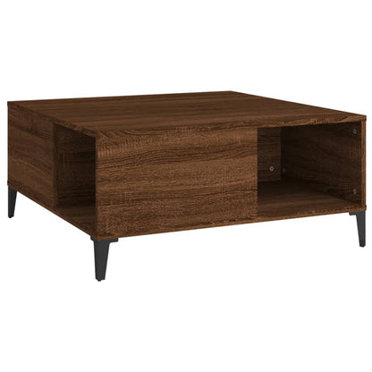 Mesa de centro aspecto roble marrón 80x80x36,5 cm de madera