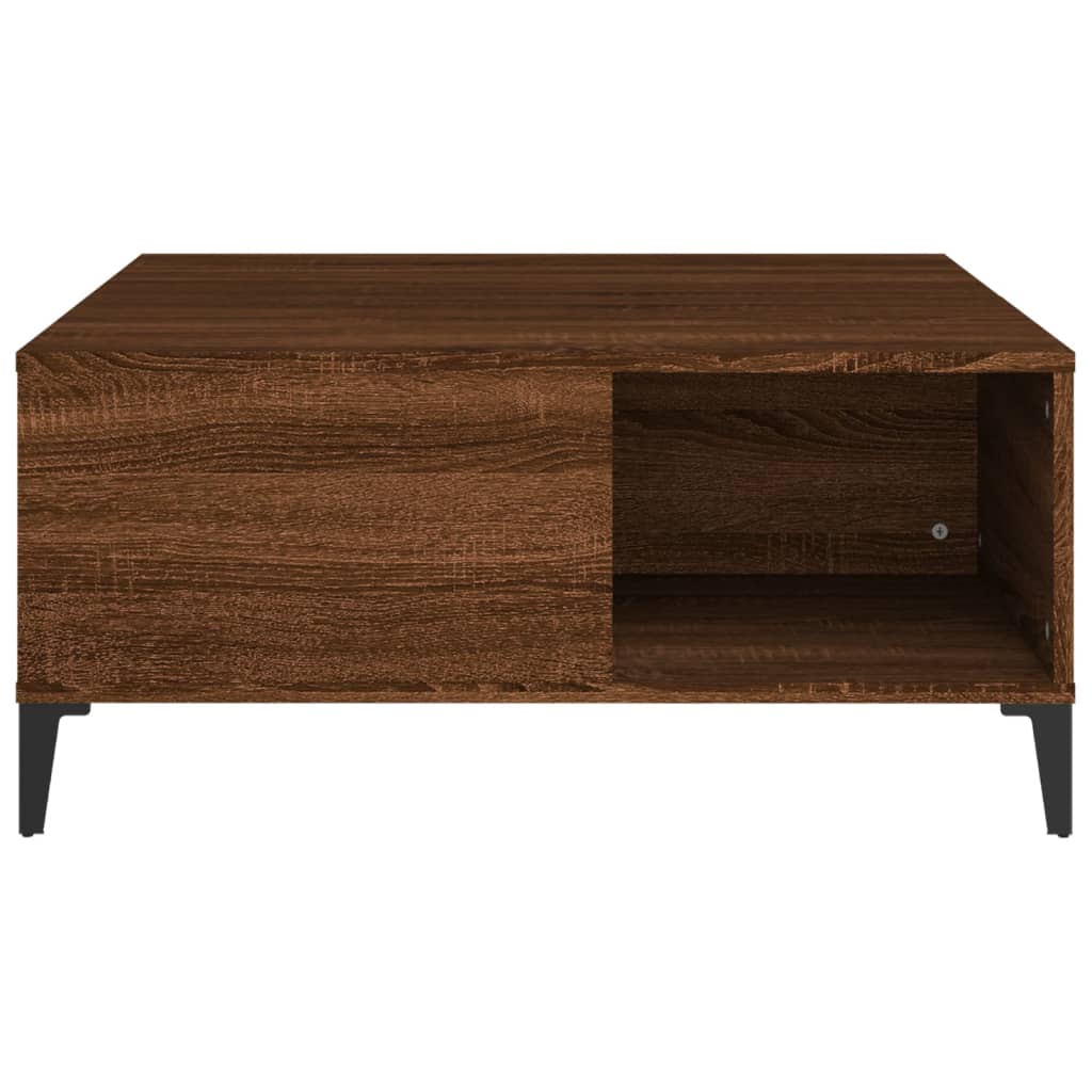 Mesa de centro aspecto roble marrón 80x80x36,5 cm de madera