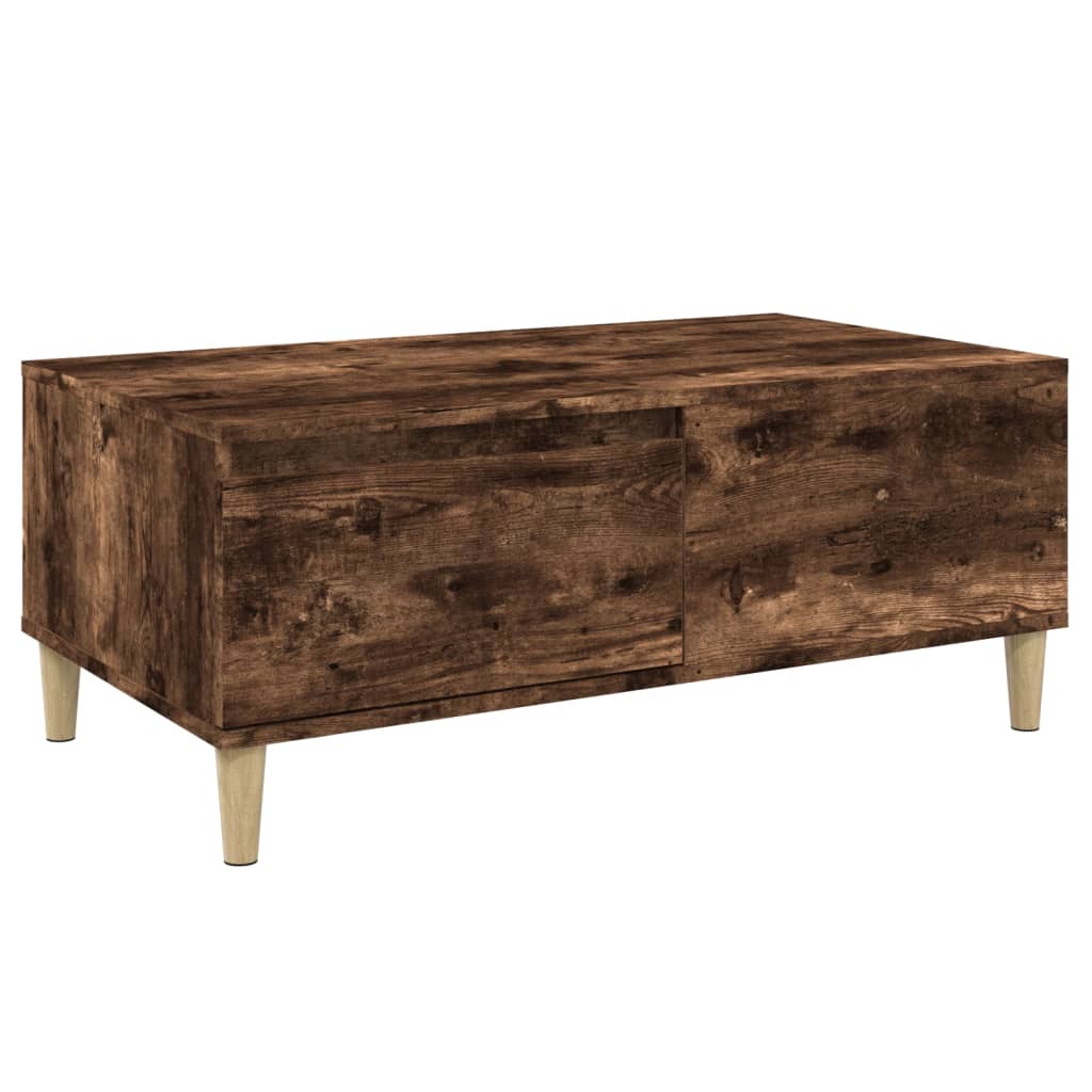 Table basse chêne fumé 90x50x36,5 cm en bois