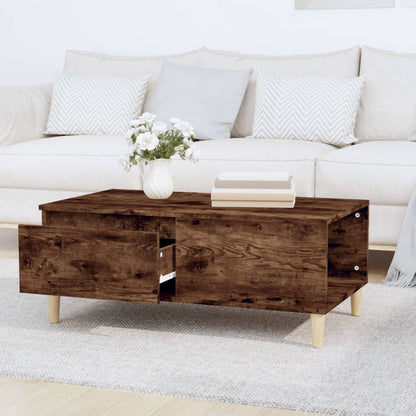 Table basse chêne fumé 90x50x36,5 cm en bois