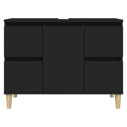 Meuble sous évier noir 80x33x60 cm en bois