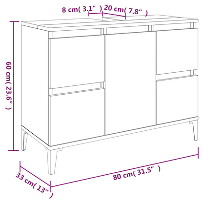 Meuble lavabo blanc 80x33x60 cm en bois