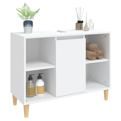 Meuble lavabo blanc 80x33x60 cm en bois