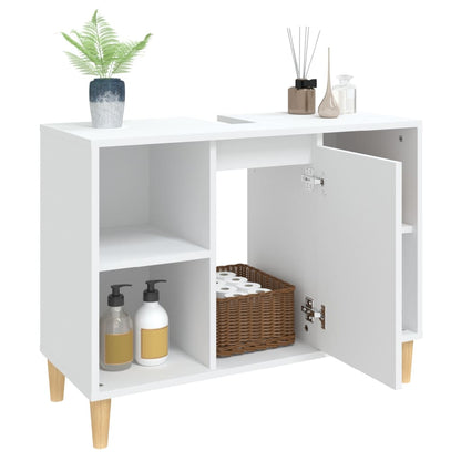 Meuble lavabo blanc 80x33x60 cm en bois