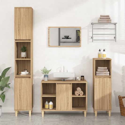 Meuble vasque en chêne Sonoma 80x33x60 cm en bois