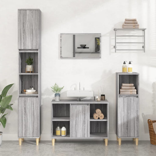 Meuble vasque Sonoma gris 80x33x60 cm en bois