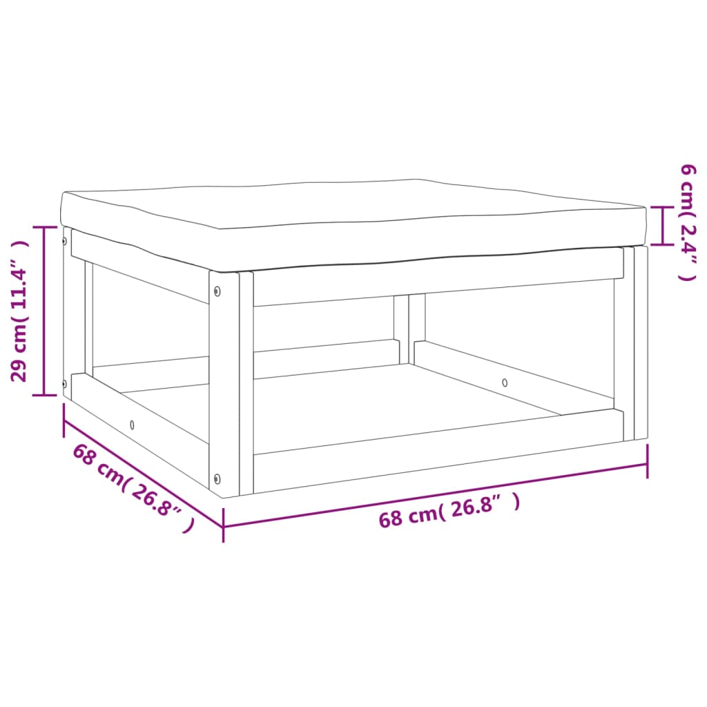 5-tlg. Garten-Lounge-Set mit Hellgrauen Kissen Massivholz