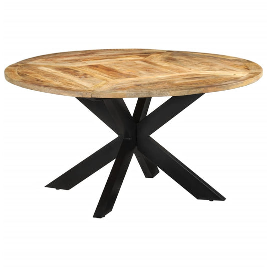 Table à manger Ø150x76 cm Bois de manguier brut massif