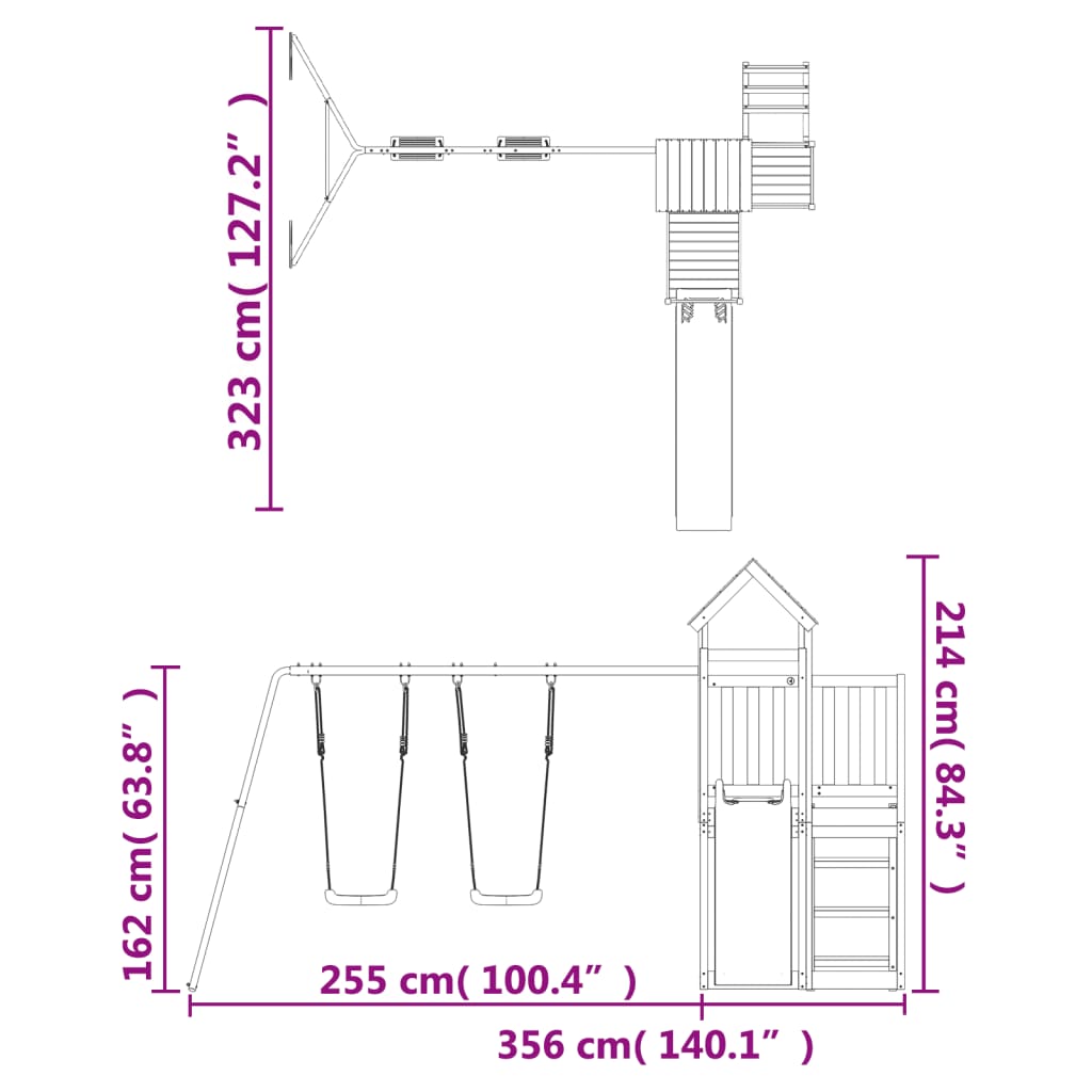 Spielturm Imprägniertes Kiefernholz