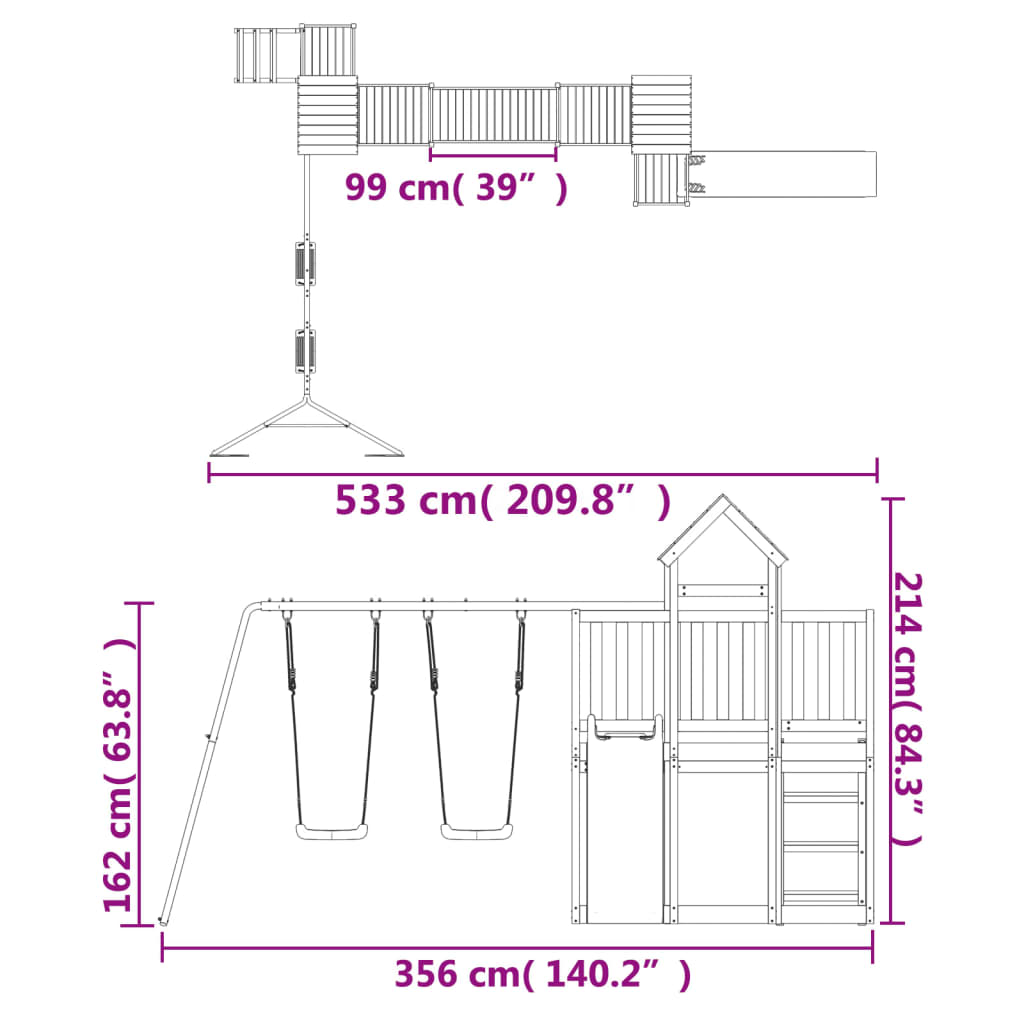 Spielturm Imprägniertes Kiefernholz