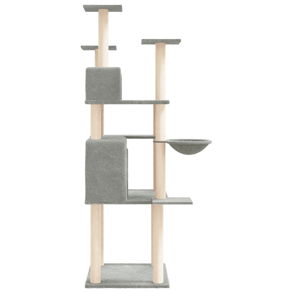 Arbre à chat avec griffoir en sisal gris clair 166 cm