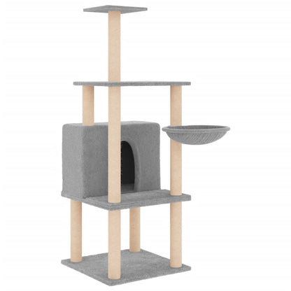 Arbre à chat avec griffoir en sisal gris clair 132 cm