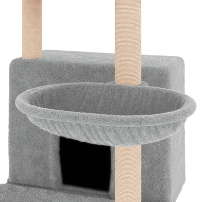 Arbre à chat avec griffoir en sisal gris clair 132 cm