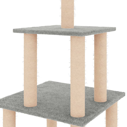 Arbre à chat avec griffoir en sisal gris clair 111 cm