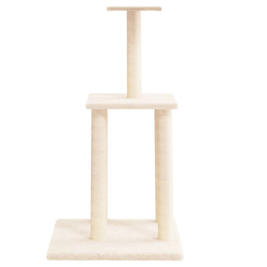 Arbre à chat avec griffoir en sisal crème 85,5 cm